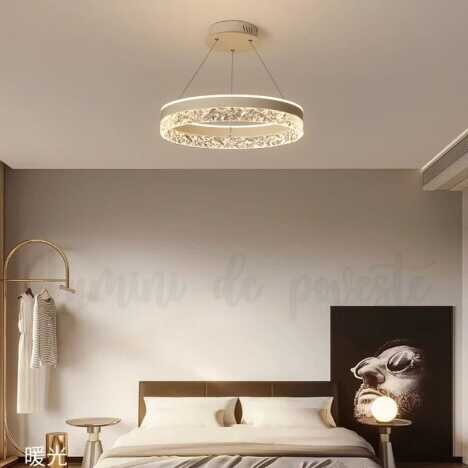 Candelabru LED 146W Minimalist 1 White Glam, LED inclus, 1 surse de iluminare, Telecomanda, Dimabil,